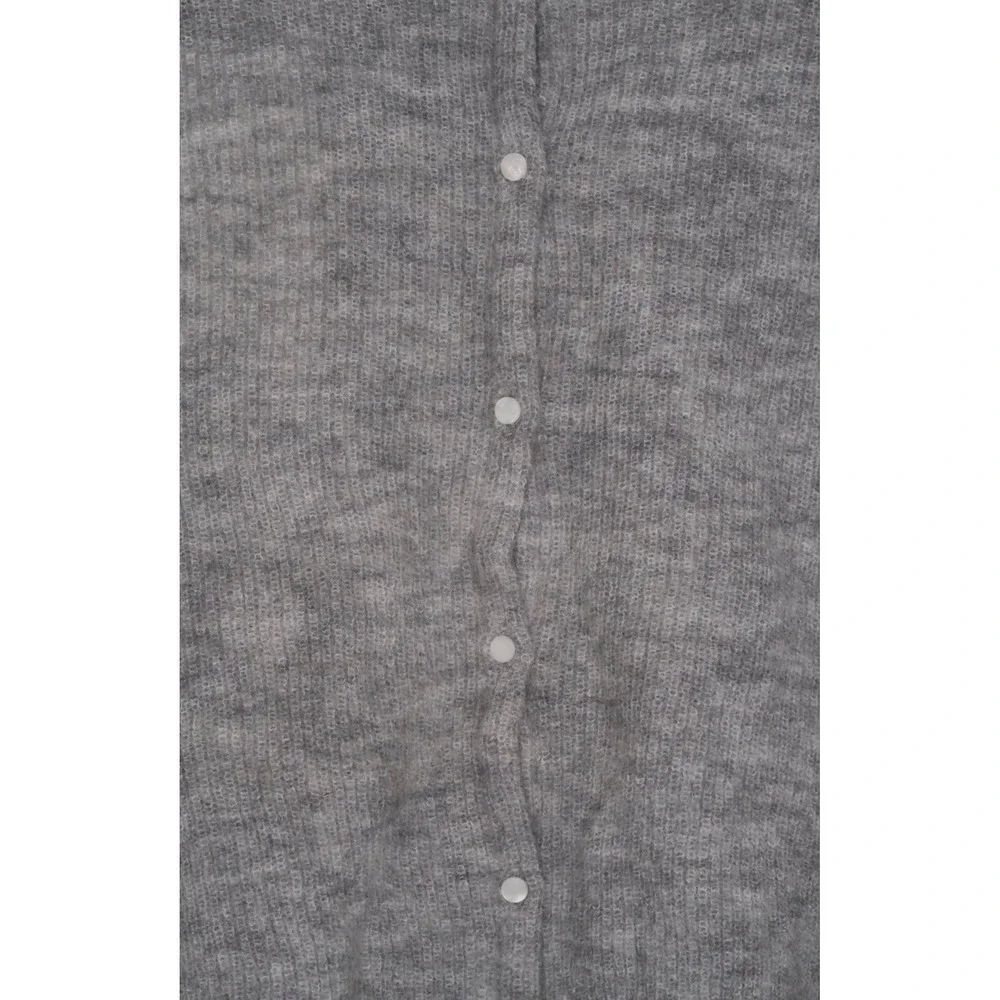 Sezane Gaspard Cardigan Gris Chine Light Gray Sweater M Luxe Quiet Luxury NWT